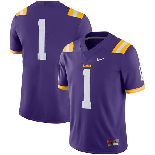 Men's Nike #1 Purple LSU Tigers Game Jersey