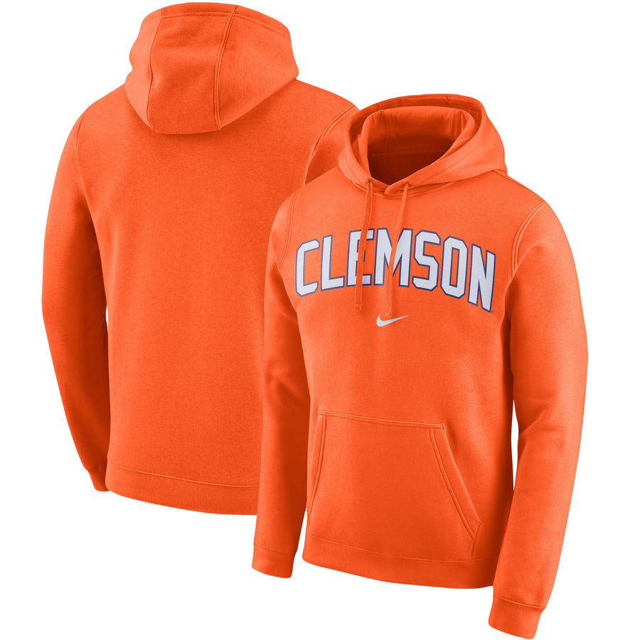Men's Nike Orange Clemson Tigers Arch Club Fleece Pullover Hoodie
