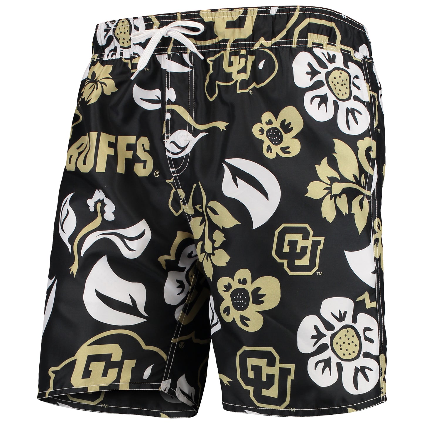 Men's Wes & Willy Black Colorado Buffaloes Floral Volley Swim Trunks