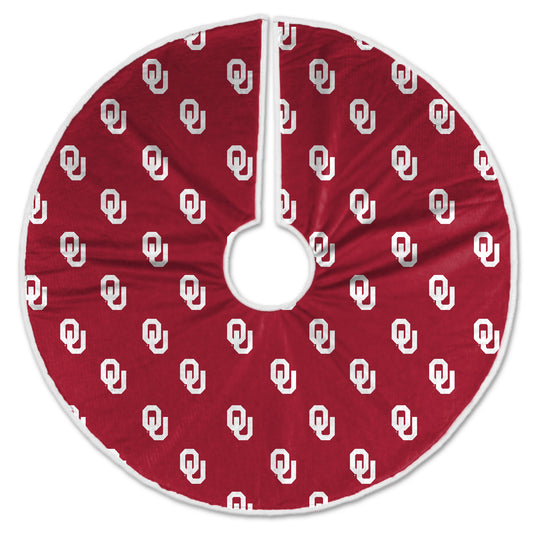 Oklahoma Sooners Microplush Christmas Tree Skirt