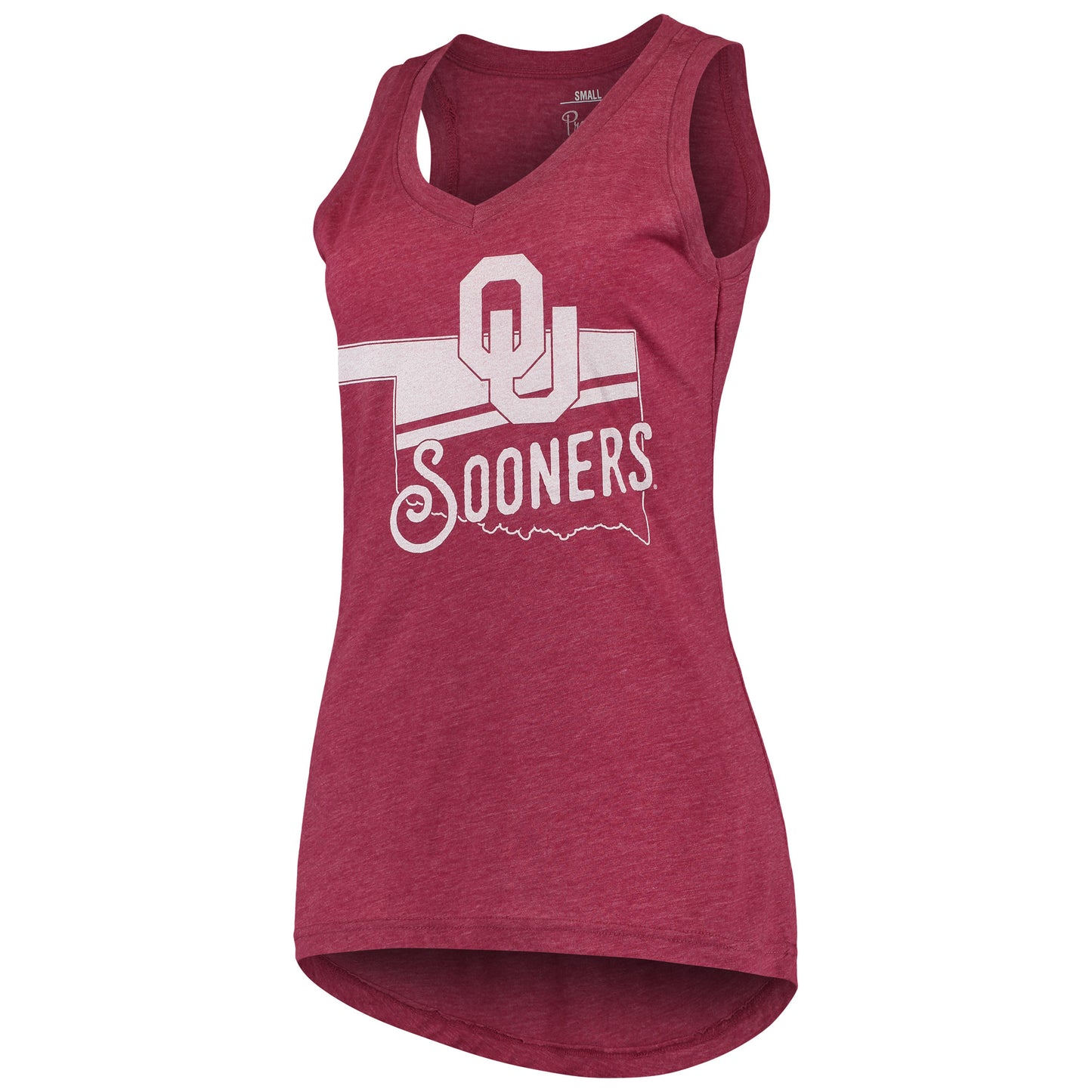 Women's Pressbox Crimson Oklahoma Sooners Ferris Melange V-Neck Tank Top