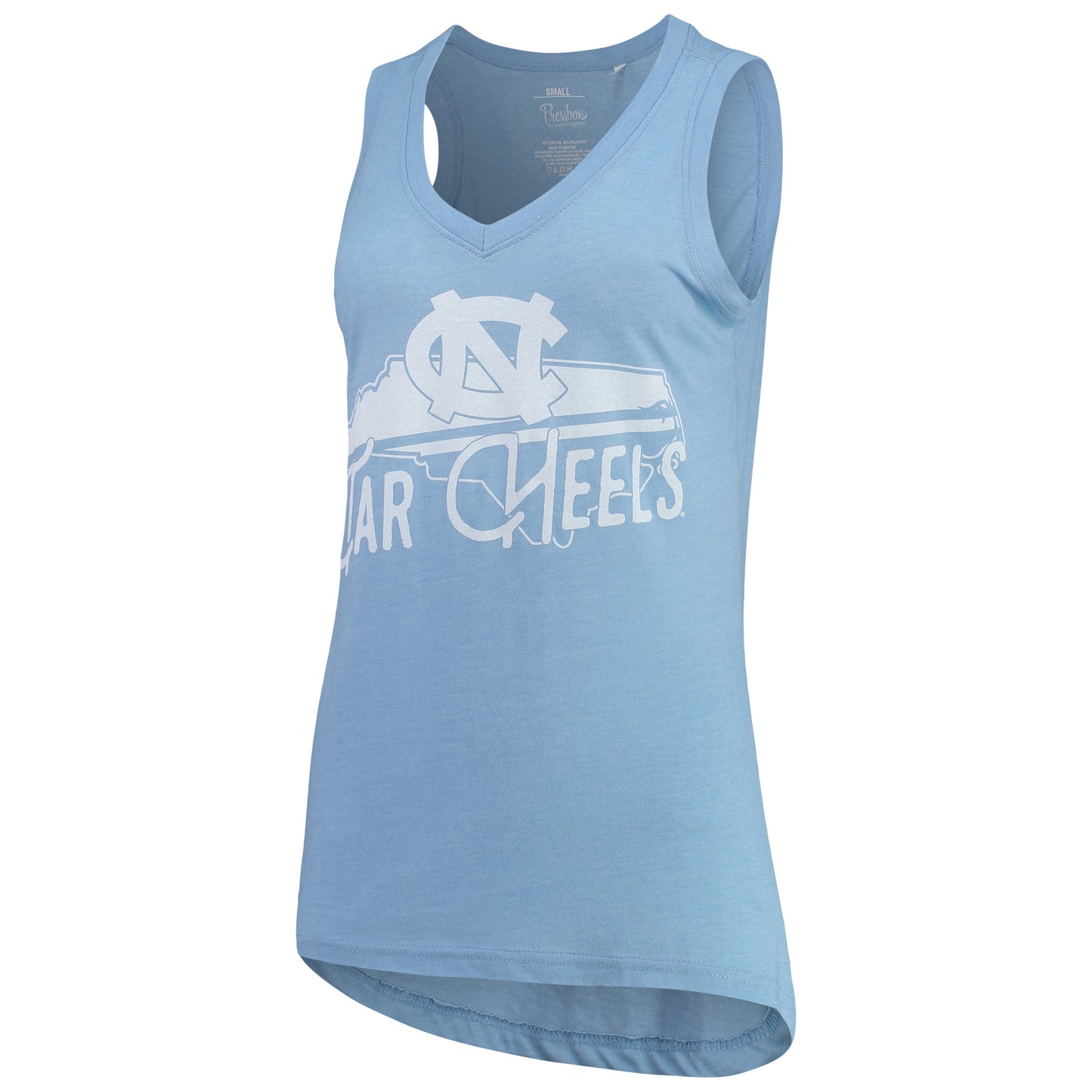 Women's Pressbox Carolina Blue North Carolina Tar Heels Ferris Melange V-Neck Tank Top