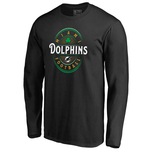 Men's NFL Pro Line Black Miami Dolphins Forever Lucky Long Sleeve T-Shirt