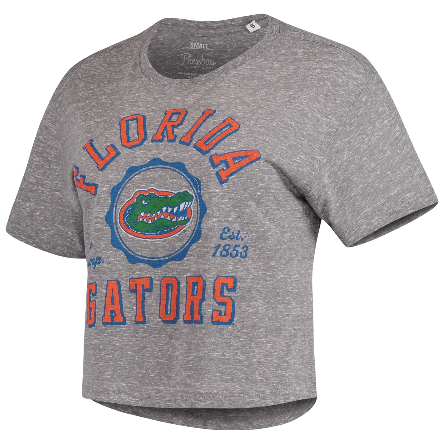 Women's Pressbox Gray Florida Gators Bishop Tri-Blend Knobi Crop T-Shirt