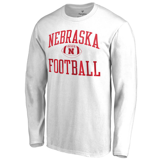 Men's White Nebraska Huskers First Sprint Long Sleeve T-Shirt