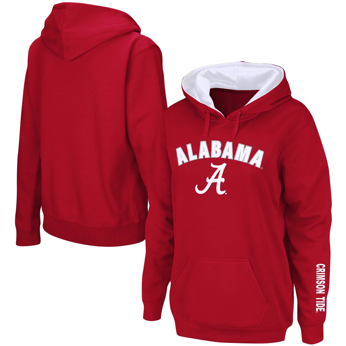 Women's Crimson Alabama Crimson Tide Arch & Logo 1 Pullover Hoodie