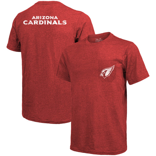 Arizona Cardinals Majestic Threads Tri-Blend Pocket T-Shirt - Cardinal