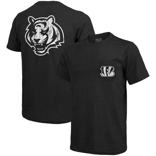 Cincinnati Bengals Majestic Threads Tri-Blend Pocket T-Shirt - Black