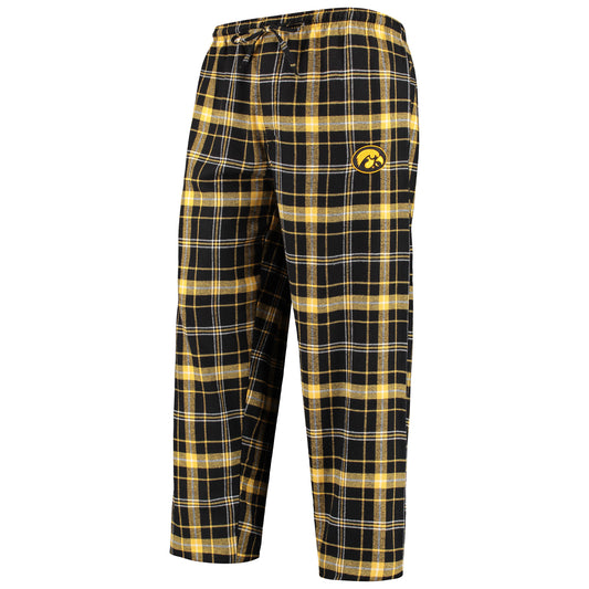 Men's Concepts Sport Black/Gold Iowa Hawkeyes Ultimate Flannel Pants