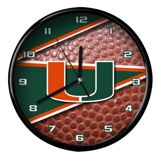 Miami Hurricanes 12'' Football Clock