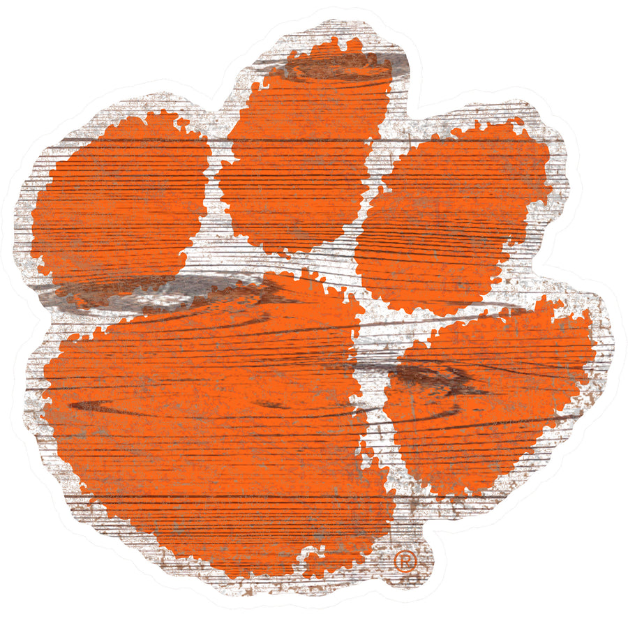 Clemson Tigers Distressed Logo Cutout Sign
