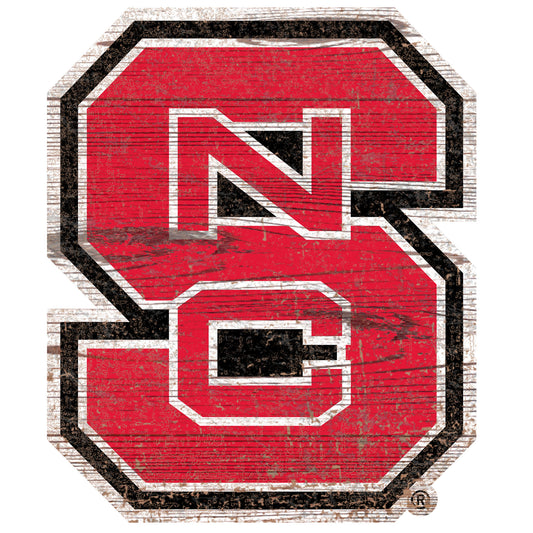 NC State Wolfpack Distressed Logo Cutout Sign