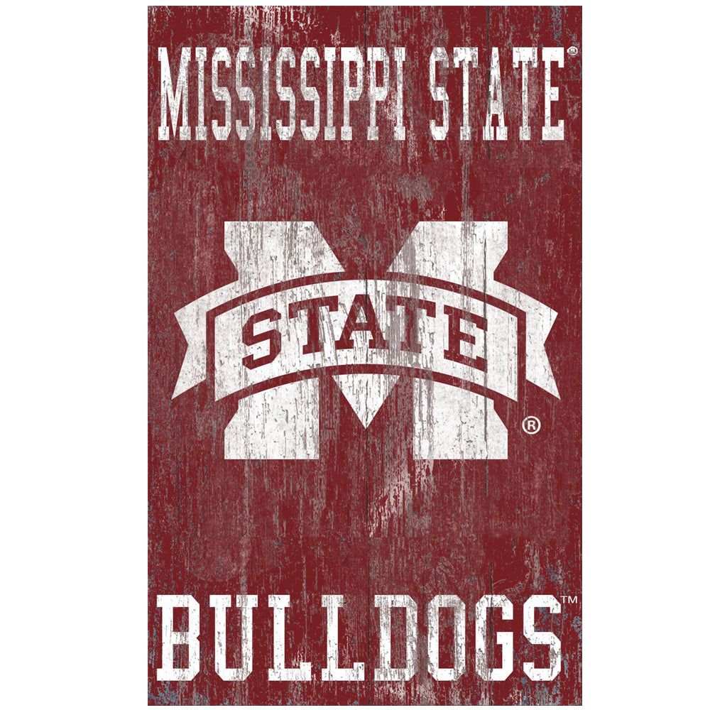 Mississippi State Bulldogs 11'' x 19'' Heritage Distressed Logo Sign