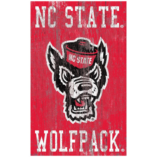 NC State Wolfpack 11'' x 19'' Heritage Distressed Logo Sign