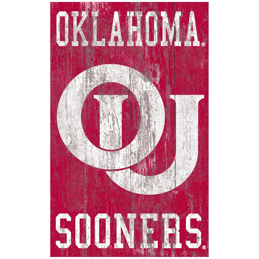 Oklahoma Sooners 11'' x 19'' Heritage Distressed Logo Sign