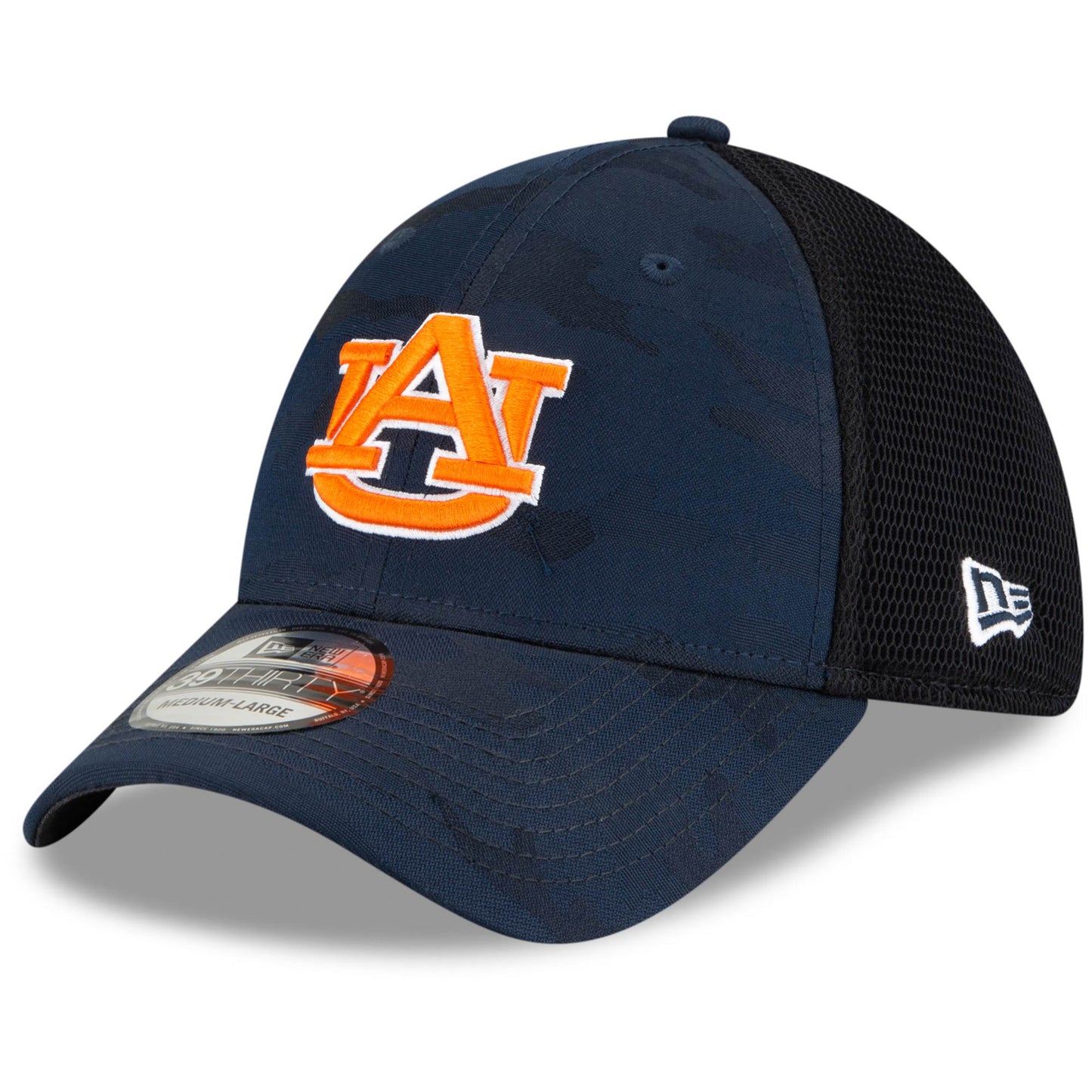 Men's New Era Navy Auburn Tigers Camo Neo Front 39THIRTY Shadow Tech Flex Hat