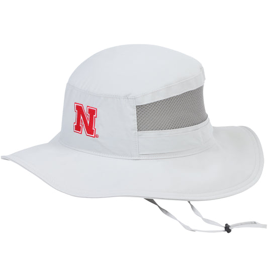 Men's Columbia Gray Nebraska Huskers Bora Bora Booney II Bucket Hat