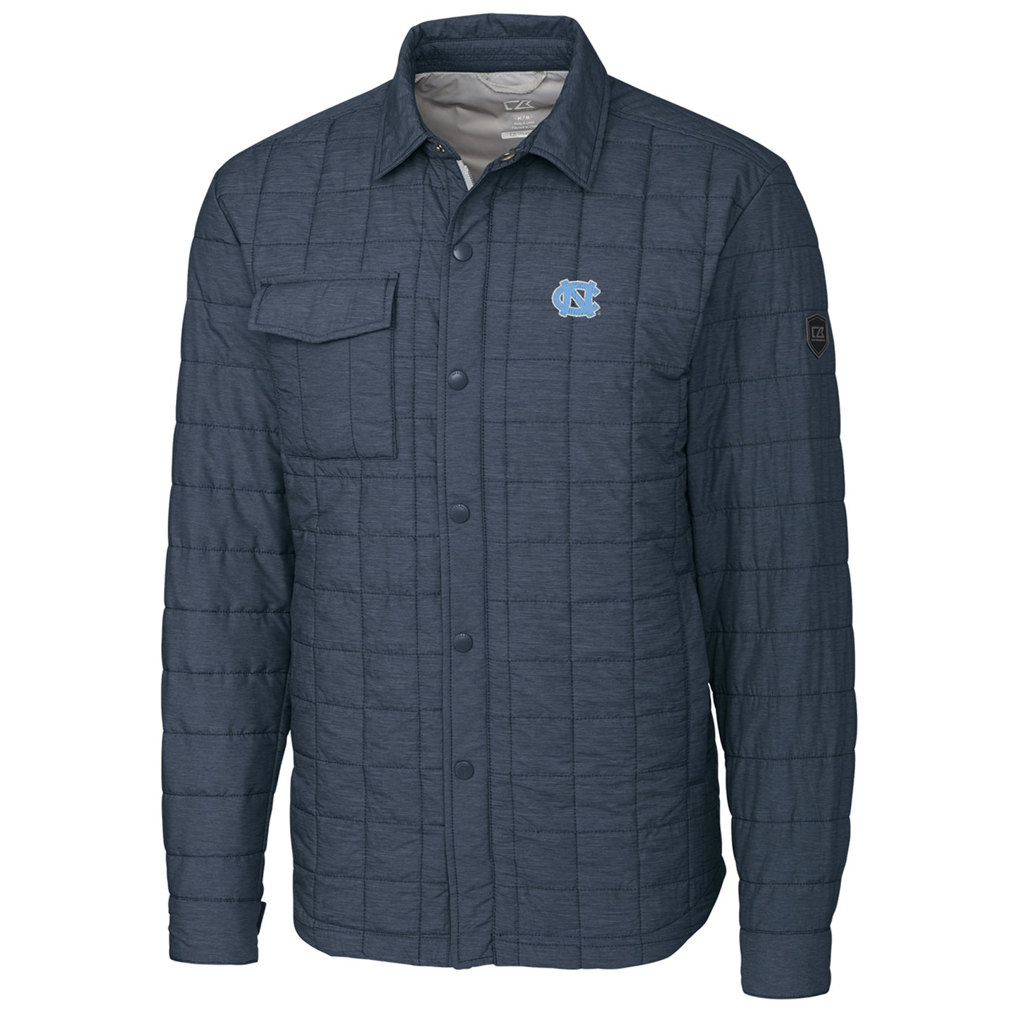 Men's Cutter & Buck Anthracite North Carolina Tar Heels Rainier Full-Snap Shirt Jacket