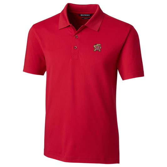 Men's Cutter & Buck Red Maryland Terrapins Forge Tailored Fit Polo