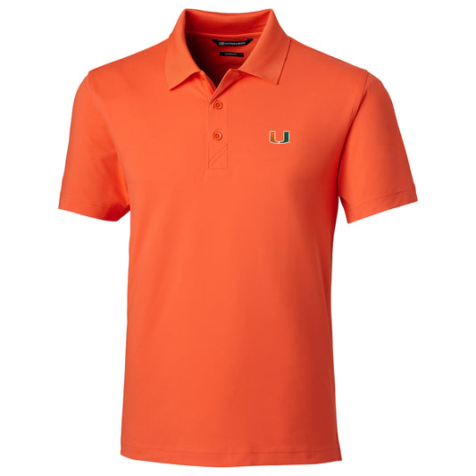 Men's Cutter & Buck Orange Miami Hurricanes Forge Tailored Fit Polo