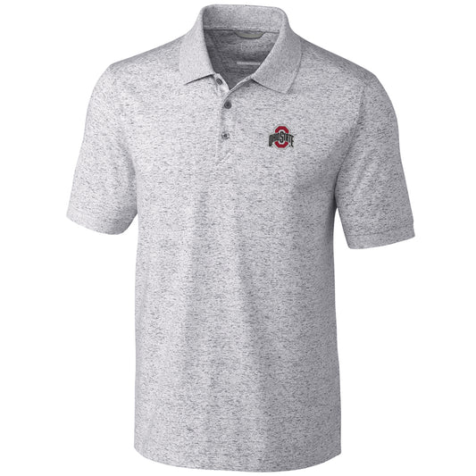 Men's Cutter & Buck Gray Ohio State Buckeyes Big & Tall Advantage Space Dye Polo