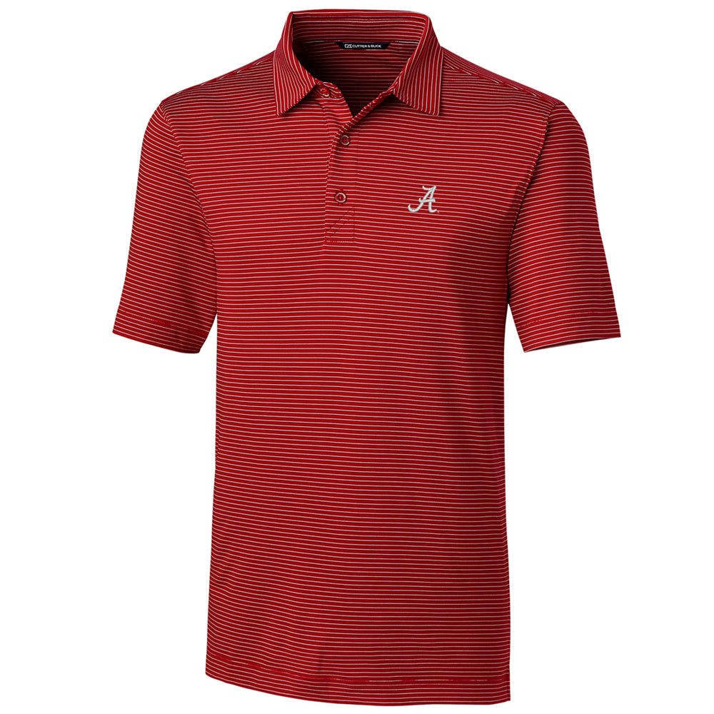 Men's Cutter & Buck Red Alabama Crimson Tide Big & Tall Forge Pencil Stripe Polo