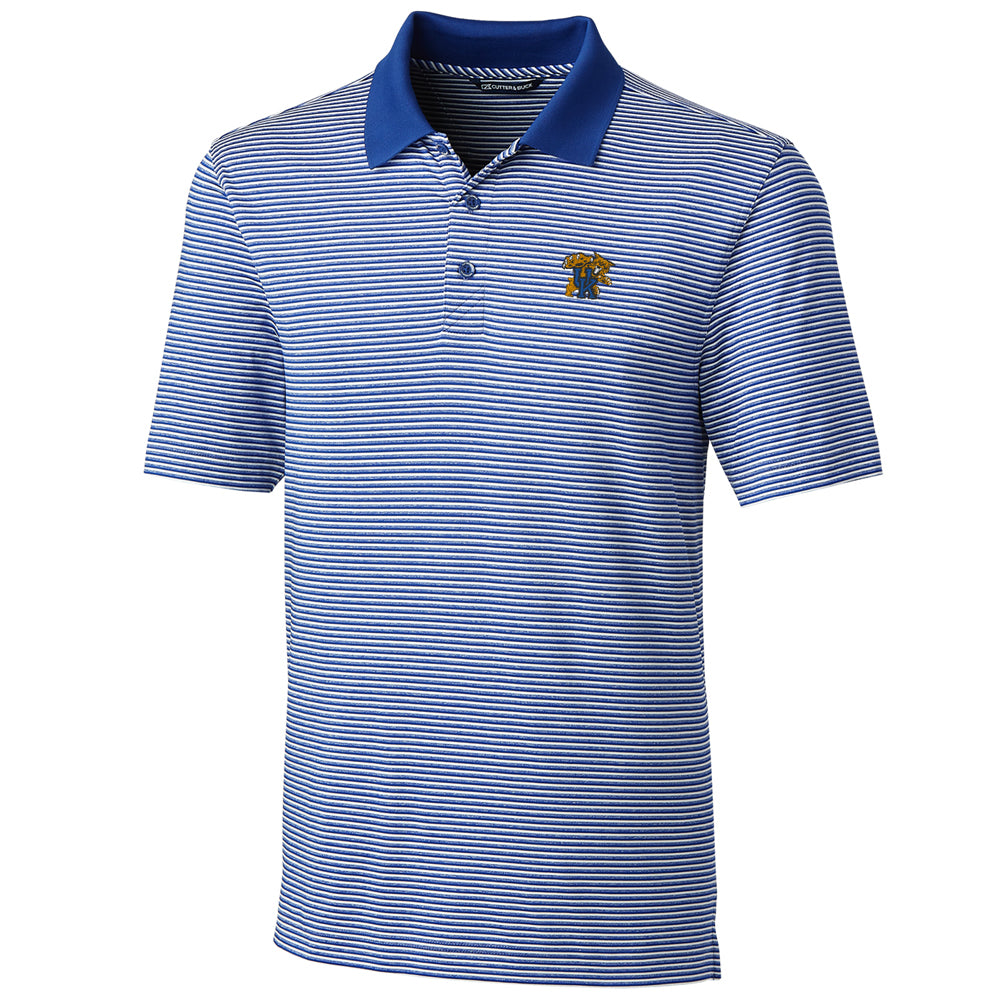 Men's Cutter & Buck Royal Kentucky Wildcats Big & Tall Forge Tonal Stripe Polo