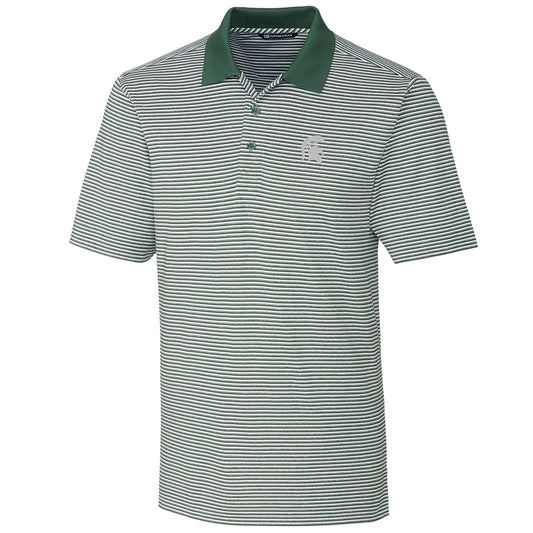 Men's Cutter & Buck Green Michigan State Spartans Big & Tall Forge Tonal Stripe Polo