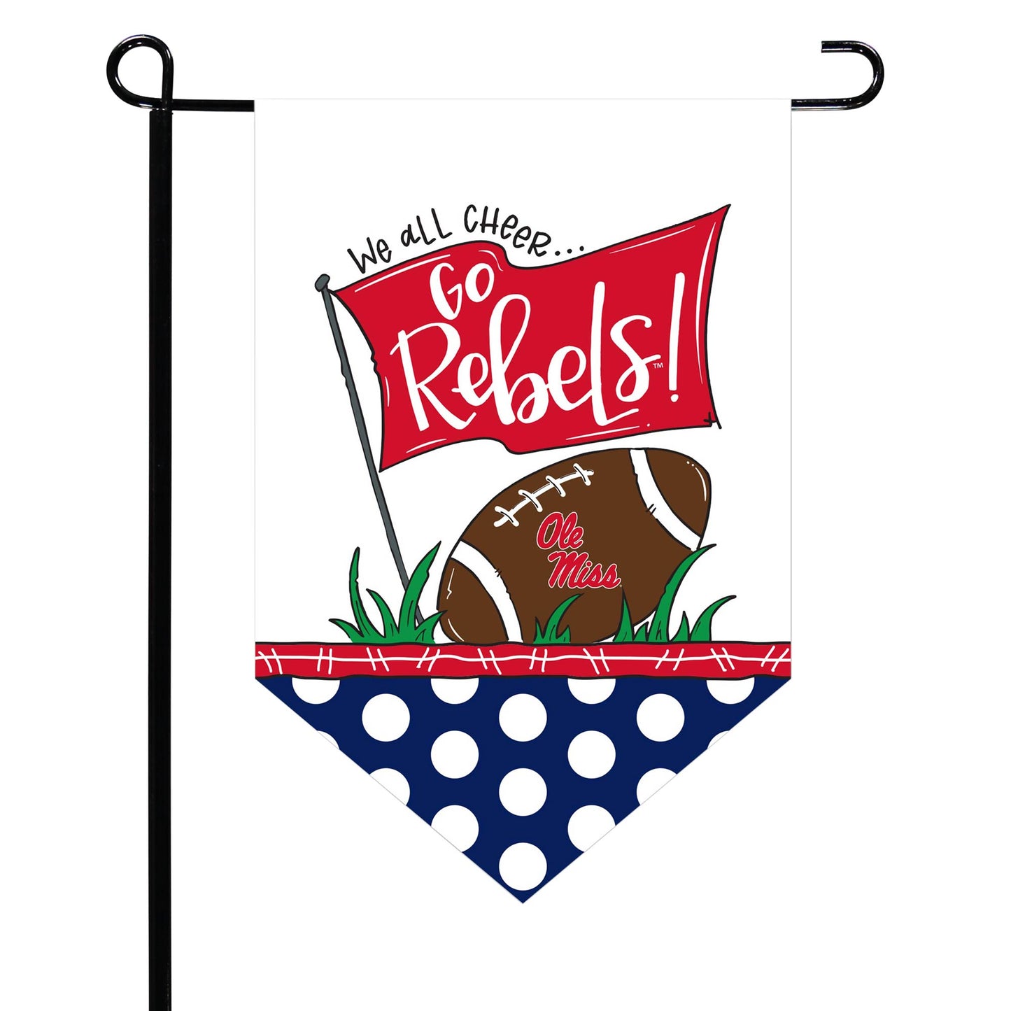 Ole Miss Rebels Pointed Garden Flag