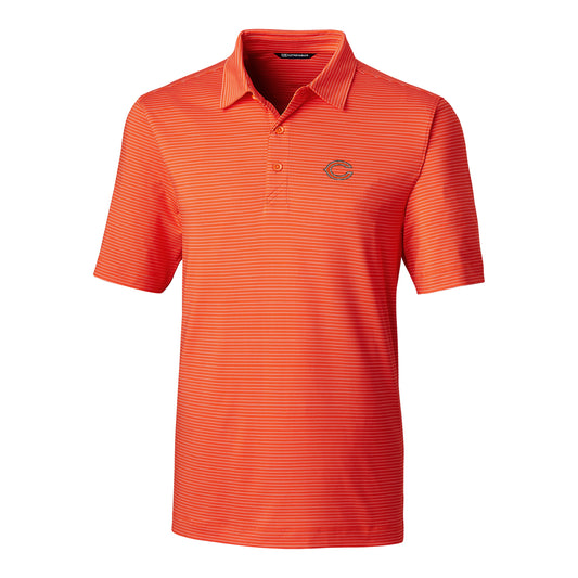 Men's Cutter & Buck Orange Chicago Bears Big & Tall Forge Pencil Stripe Polo