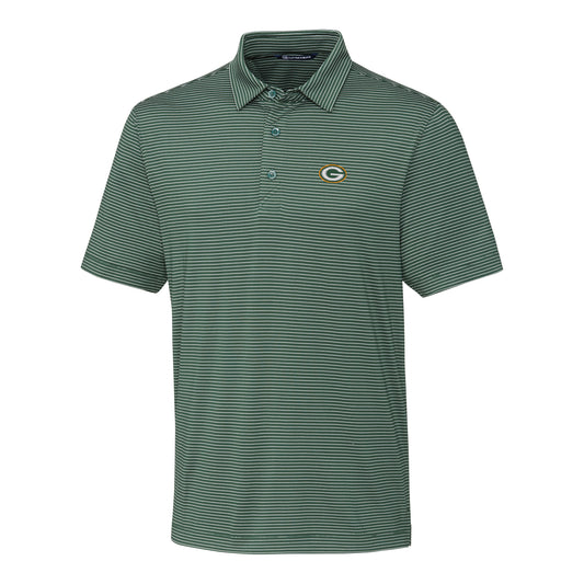 Men's Cutter & Buck Green Green Bay Packers Big & Tall Forge Pencil Stripe Polo