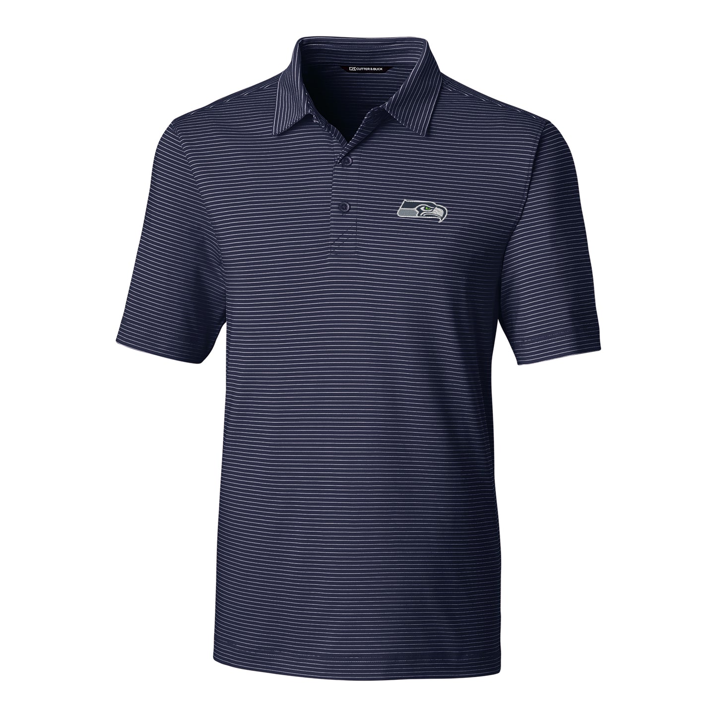 Men's Cutter & Buck Navy Seattle Seahawks Big & Tall Forge Pencil Stripe Polo