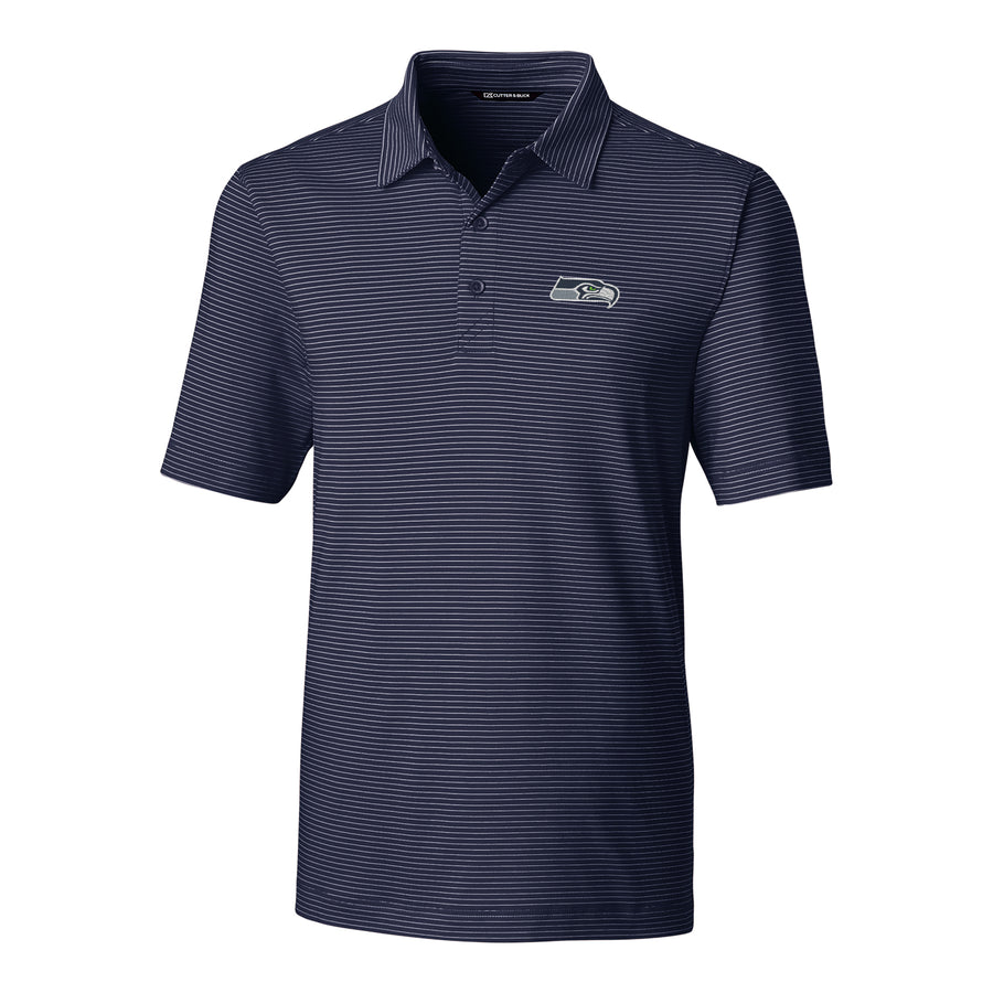 Men's Cutter & Buck Navy Seattle Seahawks Big & Tall Forge Pencil Stripe Polo
