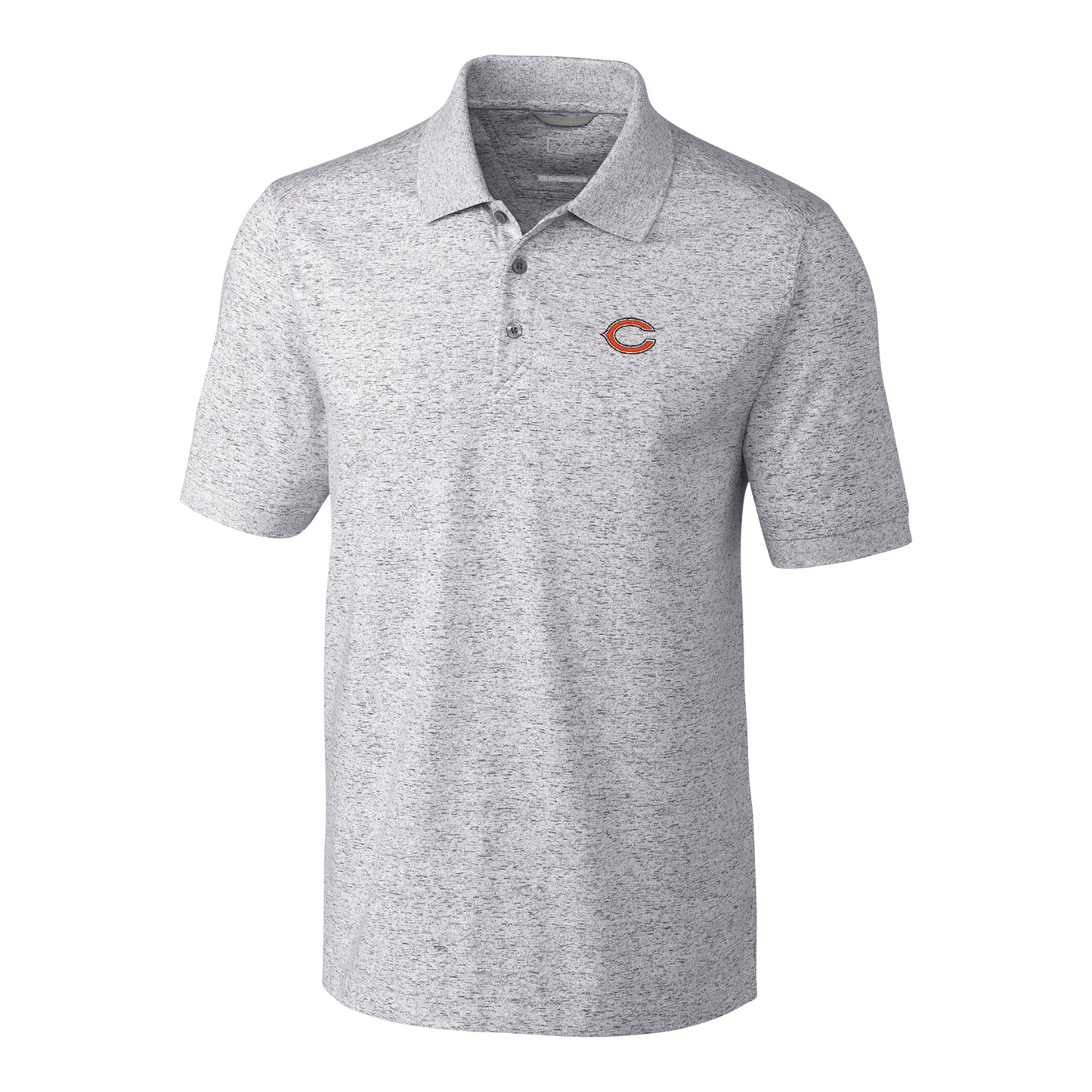 Men's Cutter & Buck Heather Gray Chicago Bears Big & Tall Space Dye Advantage Polo