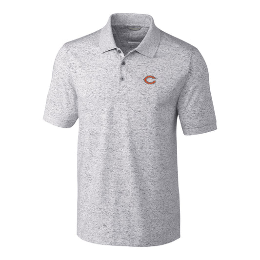 Men's Cutter & Buck Heather Gray Chicago Bears Big & Tall Space Dye Advantage Polo