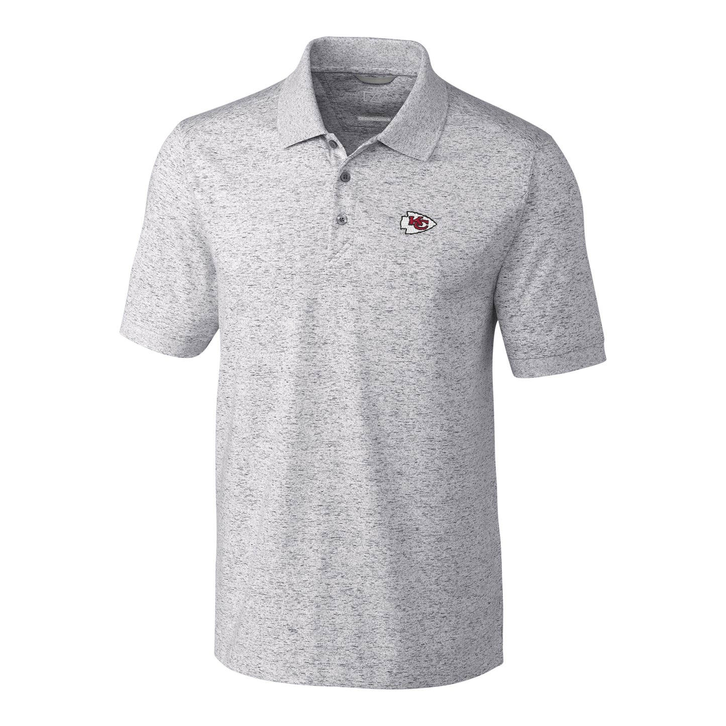 Men's Cutter & Buck Heather Gray Kansas City Chiefs Big & Tall Space Dye Advantage Polo