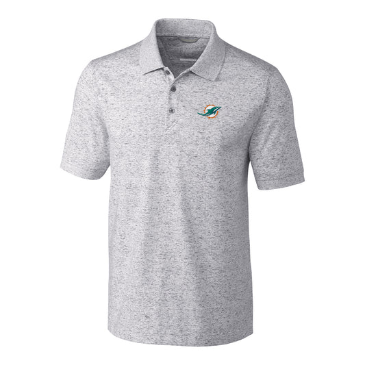 Men's Cutter & Buck Heather Gray Miami Dolphins Big & Tall Space Dye Advantage Polo