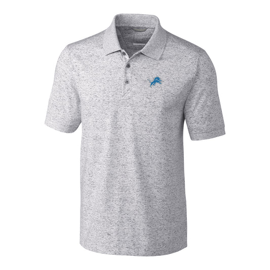 Men's Cutter & Buck Heather Gray Detroit Lions Big & Tall Space Dye Advantage Polo