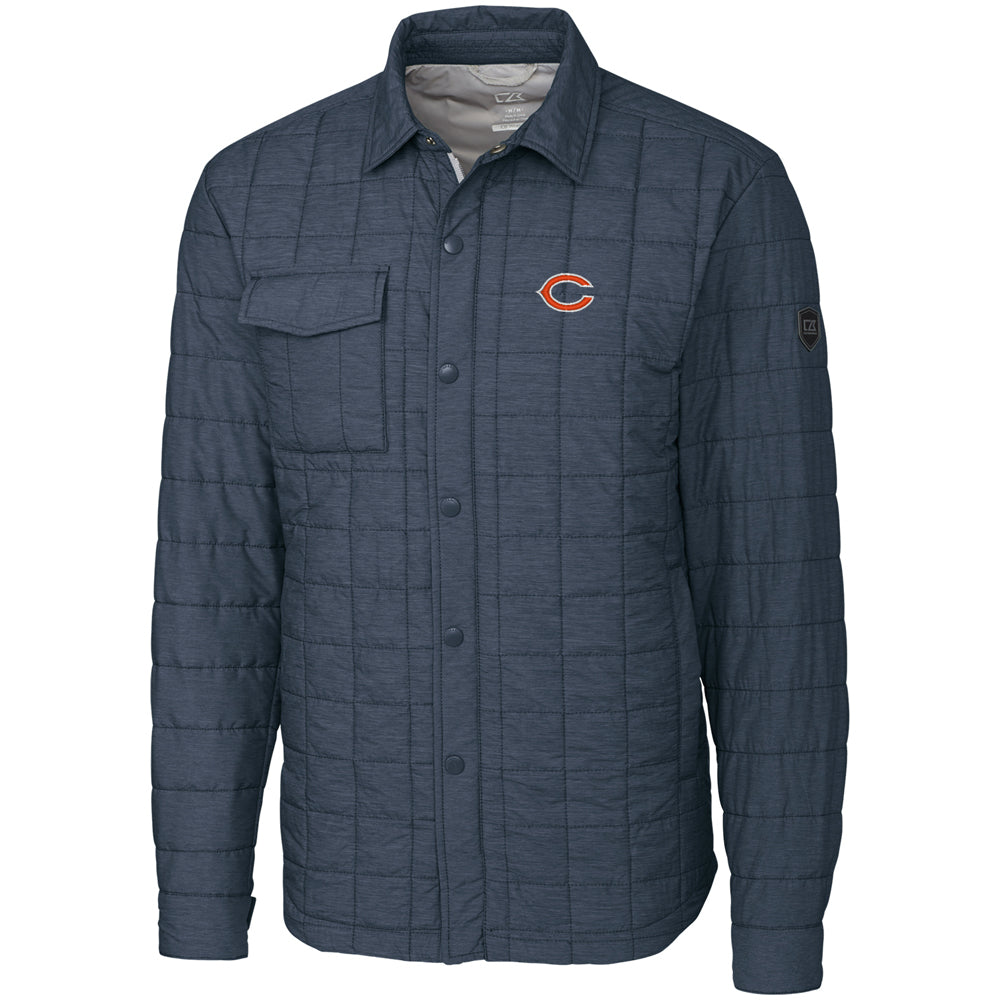 Men's Cutter & Buck Charcoal Chicago Bears Big & Tall Rainier Shirt Jacket