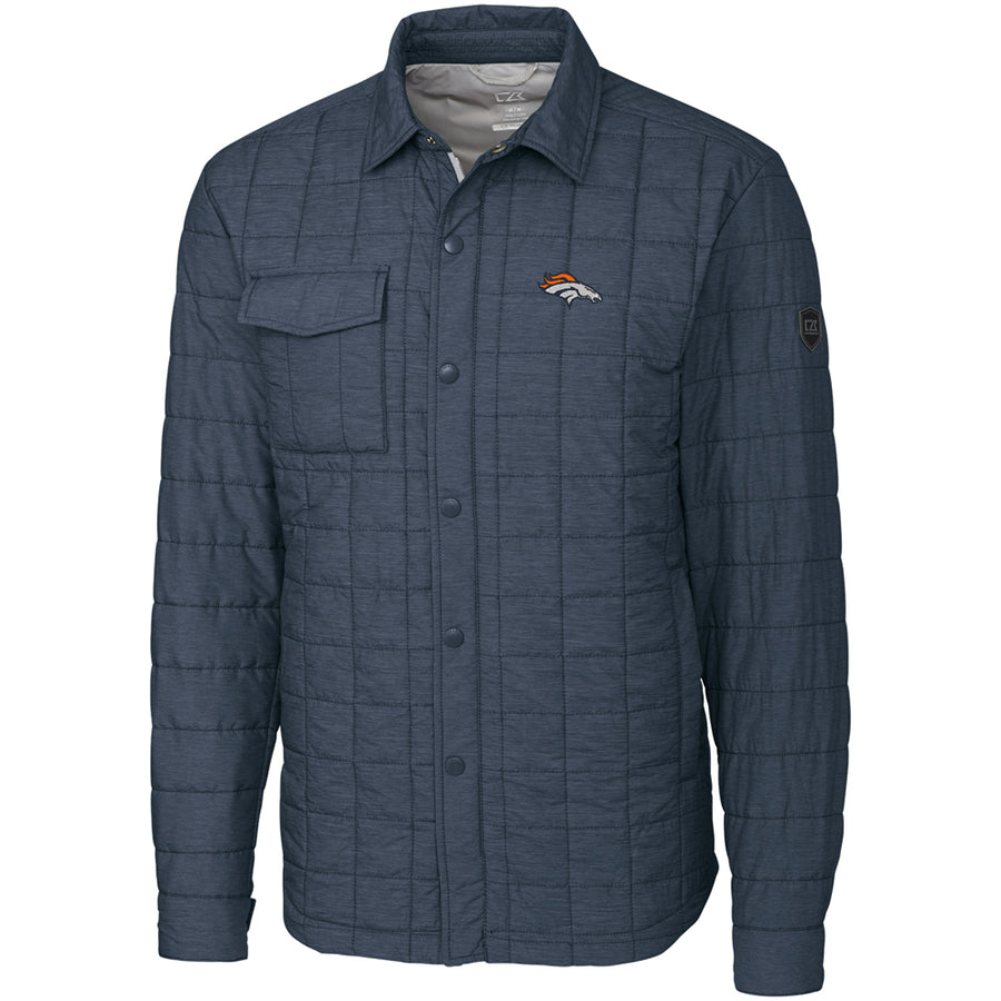 Men's Cutter & Buck Charcoal Denver Broncos Big & Tall Rainier Shirt Jacket