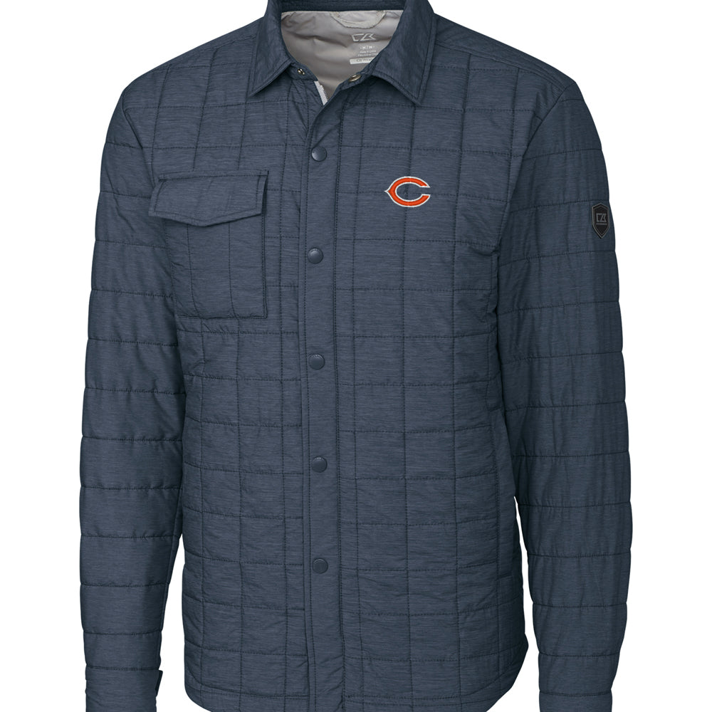 Men's Cutter & Buck Charcoal Chicago Bears Rainier Shirt Jacket