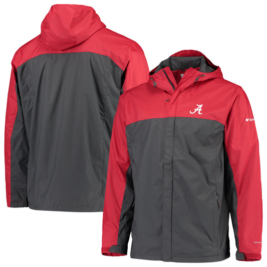 Men's Columbia Crimson/Gray Alabama Crimson Tide Glennaker Storm Full-Zip Jacket