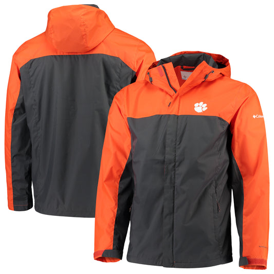 Men's Columbia Orange/Charcoal Clemson Tigers Glennaker Storm Full-Zip Jacket