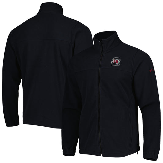 Men's Columbia Black South Carolina Gamecocks Flanker III Fleece Team Full-Zip Jacket