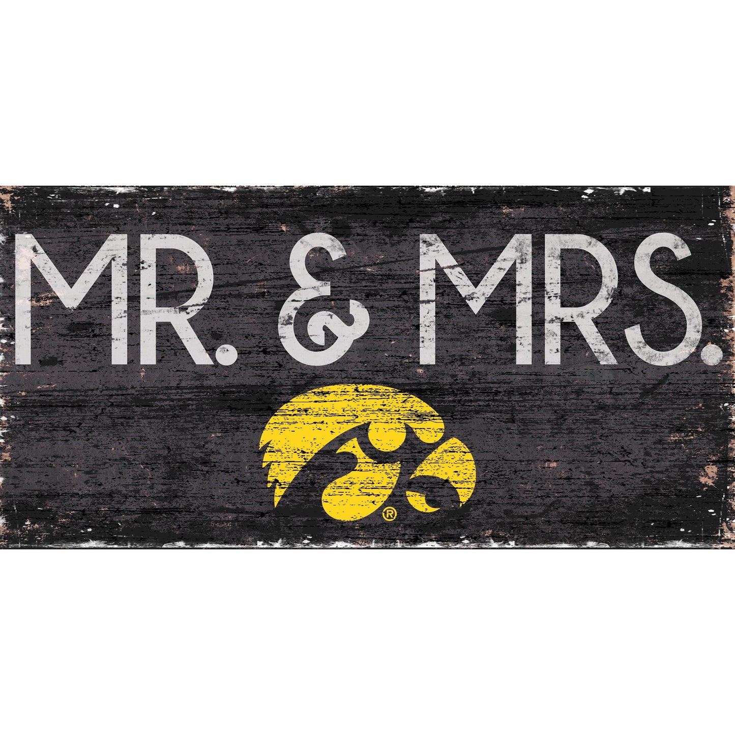 Iowa Hawkeyes 6'' x 12'' Mr. & Mrs. Sign