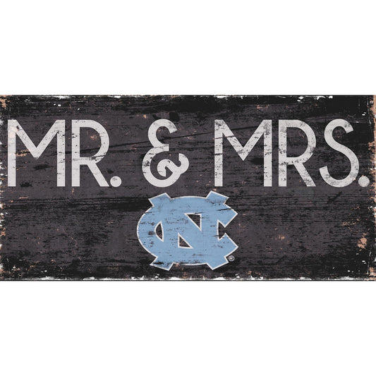 North Carolina Tar Heels 6'' x 12'' Mr. & Mrs. Sign