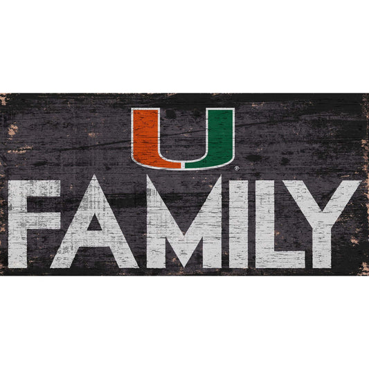 Miami Hurricanes 6'' x 12'' Family Sign