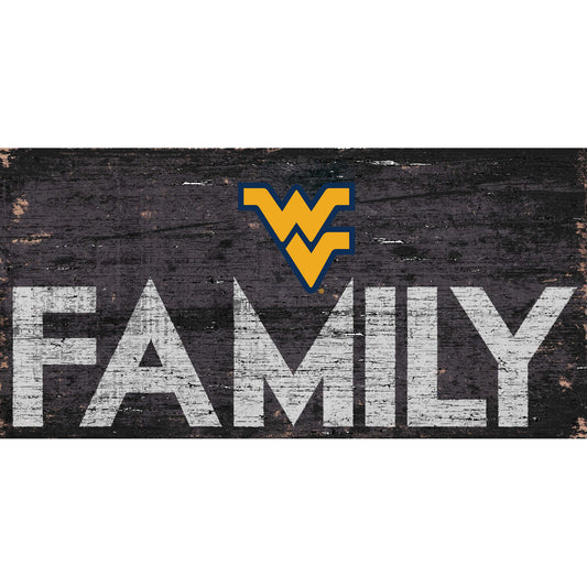 West Virginia Mountaineers 6'' x 12'' Family Sign