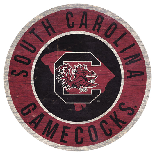 South Carolina Gamecocks 12'' x 12'' State Circle Sign