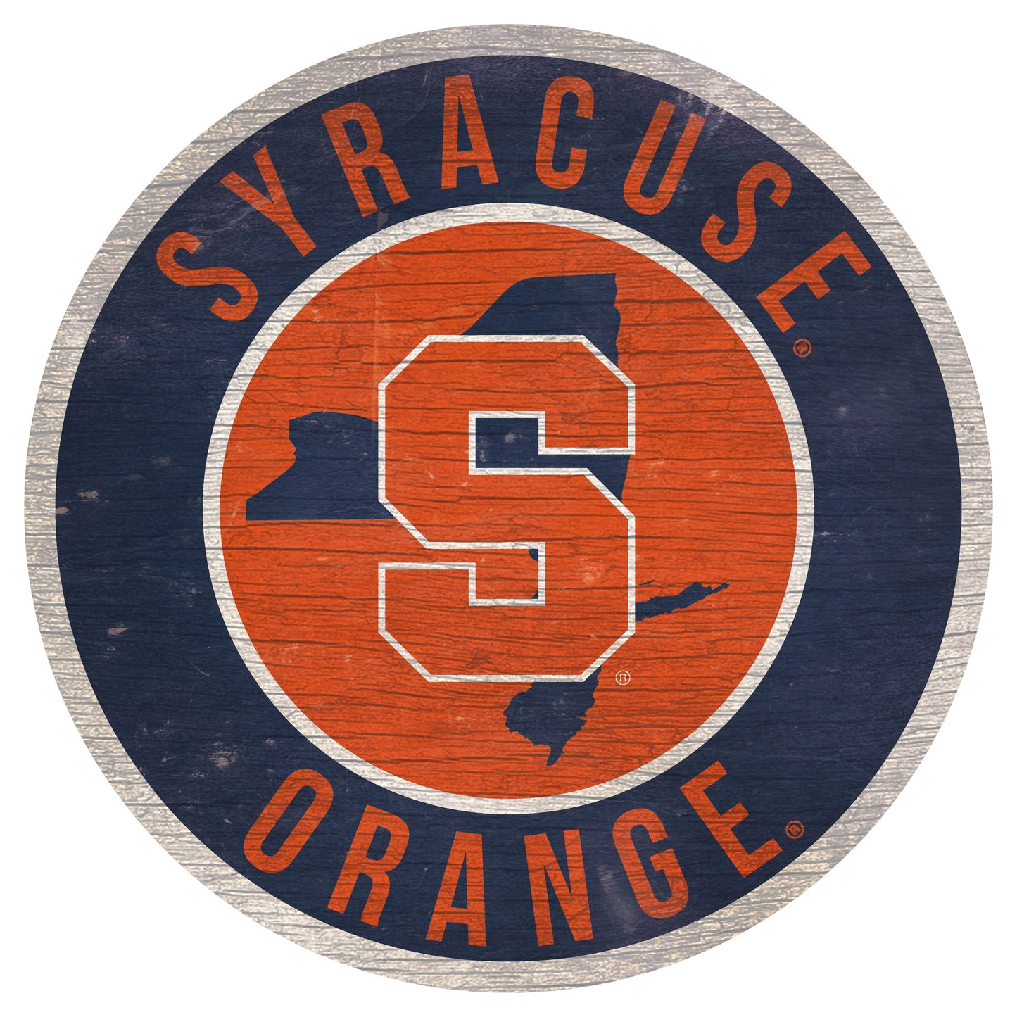 Syracuse Orange 12'' x 12'' State Circle Sign